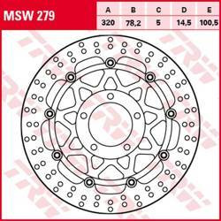 Tarcza hamulcowa przód triumph daytona/speed triple 955 '02-'06, sprint 1050 '05-'10, rocket 3 2300 '04-'13, rocket x '14-'16 (320x78x5mm)