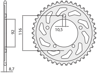 Zębatka tylna 4542 41 kawasaki zzr 1400 '06-'18 (jtr1493.41) (łańc. 530) (454241jt)
