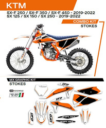 Komplet naklejek (oklein) ktm sx/sxf 125/150/250/350/450 '19-'22 stokekolor biały