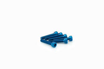 Śruby z anodyzowanego aluminium blister 6 śrub imbusowych m5x25mm niebieskie