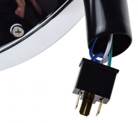 Lampa motocykla 189 mm boczne mocowanie H4 chrom