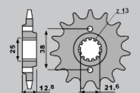 Zębatka przednia 511 14 (a4250511140) kawasaki klr 650 '87-'14