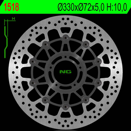 Tarcza hamulcowa przód ducati multistrada 1200 15-18 (330x72x5,0mm) (5x8,5mm)