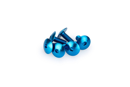 Śruby z anodyzowanego aluminium blister 6 wypukłych śrub m6x15mm niebieskie