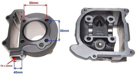 Cylinder z głowica do skutera 4T 139Qmb 80cm3