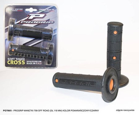 Manetki pg799 off road (22+25mm, dł.118mm) kolor czarny z pomarańczowym (dwuskładnikowe) (799-201) (pg799/5)
