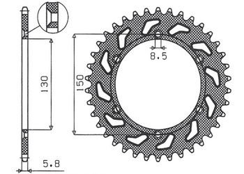Zębatka tylna 270 42 yamaha yz/yzf/wrf '99-'20 (jtr251.42) (łańc. 520) (27042jt)