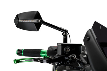 Lusterko Puig Hi-Tech Gti (Prawe, Z Kierunkowskazem Sekwencyjnym) Czarne Na Czarnym Ramieniu