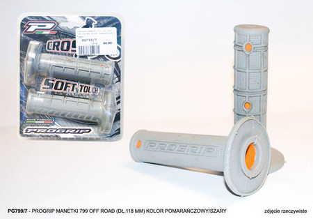Manetki pg799 off road (22+25mm, dł.118mm) kolor szary z pomarańczowym (dwuskładnikowe) (799-293) (pg799/7)