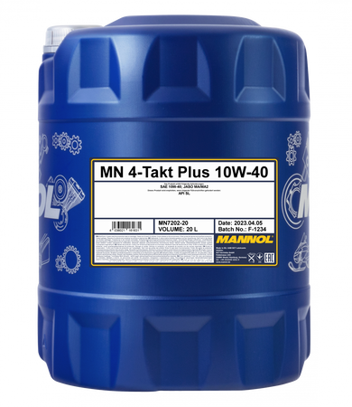Mannol olej silnikowy 4t plus 10w40 20l (api sl, jaso ma/ma2) semisyntetyk (7202)