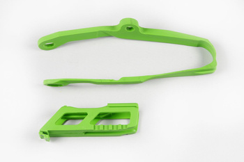 Komplet ślizg + prowadnica łańcucha kawasaki kxf 250 '17-20, kxf 450 '16-18, kolor zielony