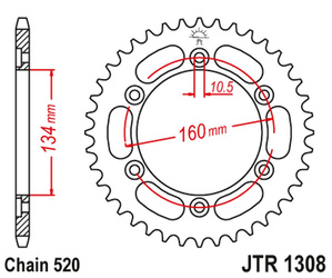 Zębatka tylna 4400 43 aluminiowa honda cbr 600/900/929/954/1000 (440043jta) (łańc. 520) kolor czarny