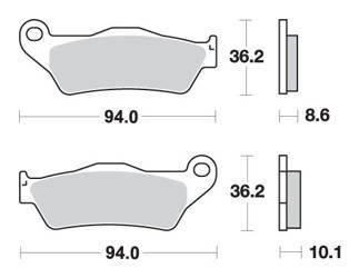 Hamulcowe kh363 street excel/racing ng sinter kolor złoty pasuje do: bmw r850/1100/1150/1200, k1200/1300 tył