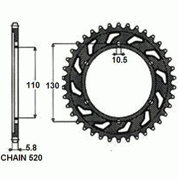 Zebatka napedzana stalowa sunstar sunr1-3471-41