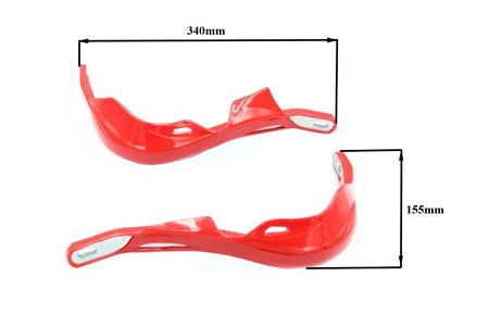 Handbary Power Force - Czerwone Osłony Rąk, Dłoni Enduro Cross Quad- Atv Gy6107812-A