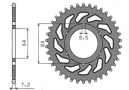 Zębatka tylna 809 53 suzuki dr 125se '94-'00 (jtr809.53) (łańc. 428) (80953jt)