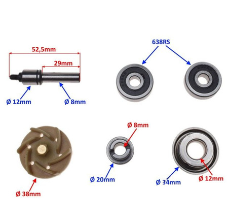 Pompa wody do skutera Piaggio Beverly Gilera Nexus Vespa GTS 250-500