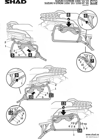 Stelaż kufra bocznego 4P Shad Terra do Suzuki V-Strom