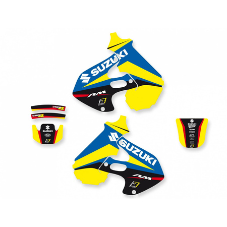 Komplet naklejek (oklein) suzuki rm125/250 '96-'00 dream 4 kolor niebieski/żółty/czarny