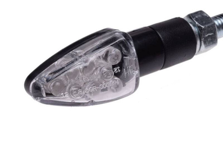 Kierunkowskaz mini biały klosz czarna obudowa