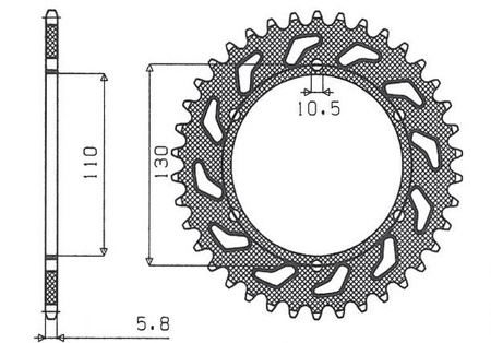 Zębatka tylna 504 42 kawasaki er5 (97-06) (jtr486.42) (łańc. 520) (50442jt)
