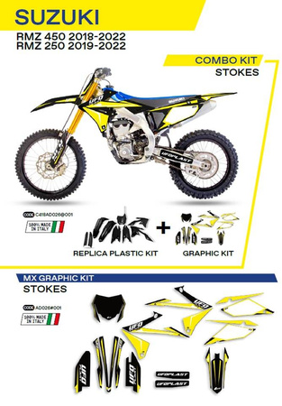 Komplet plastików plukomplet naklejek (oklein) suzuki rmz 250 '19-'22