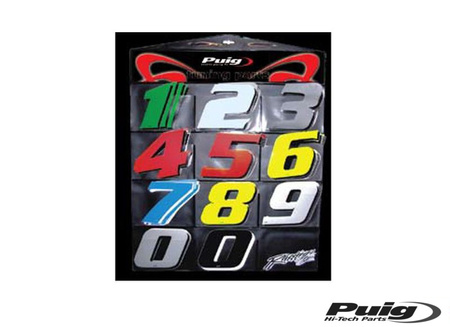 Naklejki numeryczne na motocykl puig - numer 5 - srebrne