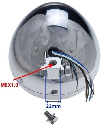 Reflektor motocyklowy 108 mm homologacja