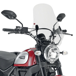 Szyba ducati scrambler 400 (16-19), scrambler icon 800 (15-19) 48 x 43,5 cm przezroczysta - potrzebne mocowanie a7407a