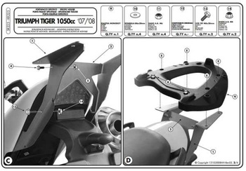 Stelaż Kufra Centralnego Triumph Tiger 1050 (07-12) ( Z Płytą Monokey )