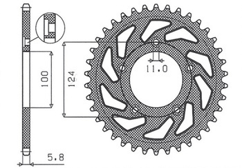 Zębatka tylna 4444 47 ducati monster / a821 '15- 20, panigale 899 898 '14-15, scrambler a800 '15-16 (jtr746.47) (łańc.520)