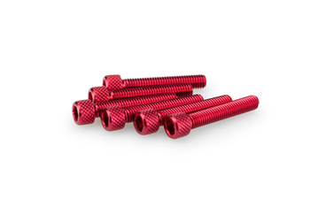Śruby z anodyzowanego aluminium blister 6 śrub imbusowych m6x35mm czerwone