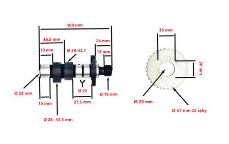 Wałek Rozrządu Z Zębatką 125 Ccm 4t Suzuki Gn 125 Power Force
