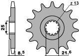 Zębatka przednia 2137 16 18nc kawasaki z 1000 03-06, zx 9r 02-03 (jtf1537.16) (łańc. 525)