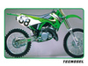 Komplet naklejek (oklein) + pokrowiec/poszycie na siedzenie kawasaki kx 125/250 '99-'02, replica oem kawasaki '00