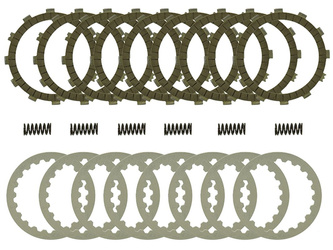 TARCZE, PRZEKŁADKI I SPRĘŻYNY SPRZĘGŁOWE RACI(KOMPLET) KTM EGS 250 '94-'99, EXC 250 '94-'05, MXC 250 '98-'99, SX 250 '94-'12, XC/XC-W 250/300 '06-'12, SXS 250 '01-'03, EGS 300 '94-'99, EXC/MXC 300 94-'05, EGS/EXC/MXC/SX 360 '96-'97, EXC