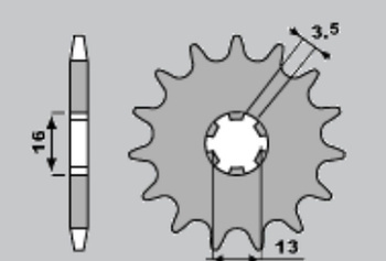 Zębatka przednia 415 10 suzuki ts 50, yamaha dt 50mx (562-10) (jtf563.10)
