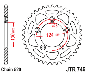 Zębatka tylna 4444 39 ducati scrambler 1100 '18-'19 (444439jt) (łańc.520)