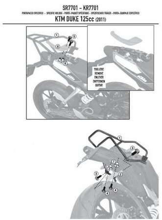 Stelaż Kufra Centralnego Ktm Duke 125/300/390 (11-15) ( Bez Płyty )
