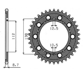 Zębatka tylna 4448 45 / 408 45 honda cbr 600f '91-'96, cbf 1000 '06-'10, cbr 1100 xx '97-'07 (sc35) (jtr1871.45) (jtr302.45) (łańc. 530)