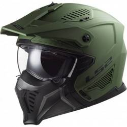 Kask modułowy LS2 OF606 Drifter Solid Matt Mili Green z odpinaną maską
