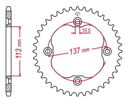 Zębatka tylna 4509 36 suzuki ltr 450 '06-'09 (jtr1760.36)