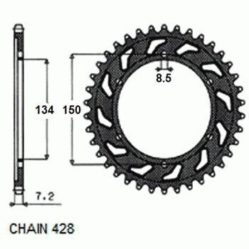 Zebatka napedzana stalowa sunstar sunr1-2622-48