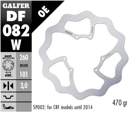 Tarcza hamulcowa przód honda crf 250r/300r/450r/rx/l/rs (260x101x3mm)