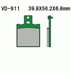 Klocki Hamulcowe Kymco Kxr/Mxu Tył. /Gd Prz. Vd-987
