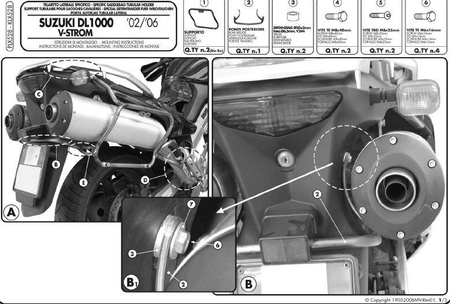 stelaż kufrów bocznych monokey side suzuki dl 1000 v-strom