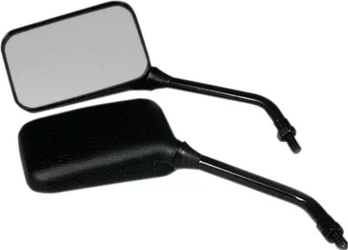 LUSTERKO YAMAHA PRAWE / LEWE (PARA 2 SZT.) (GWINT M10) (DŁUGIE RAMIE) KOLOR CZARNY (HOMOLOGACJA)