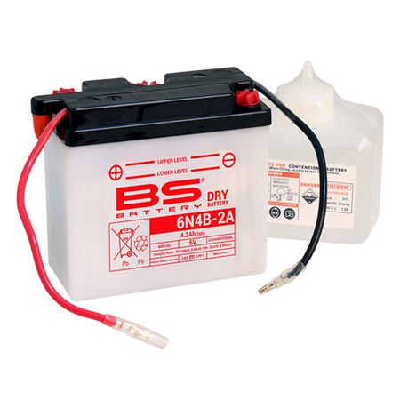 Bs 2022/02 akumulator 6n4b-2a 6v 4ah 102x48x96 obsługowy - elektrolit osobno (12) ue2019/1148