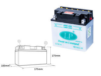 Landport akumulator yb16clb 12v 19ah 175x100x175 obsługowy - bez elektrolitu (5)