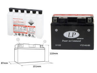 Landport akumulator ytz14s-bs 12v 12ah 150x87x110 (gtz14s) bezobsługowy - elektrolit osobno (4) ue2019/1148